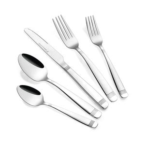 Elegante oro de alta calidad único plateado mango Rectangular Largo Elegante plano de acero inoxidable Cubiertos Juego de cubiertos - Product Image 3