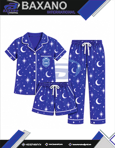 Ensemble de pyjama en satin personnalisé pour femmes Zeta Phi Beta ZPB, 3 pièces, haut à manches courtes, shorts, pantalon, imprimé lune et étoiles, vêtements de nuit mignons - Product Image 5
