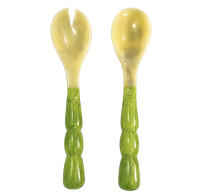Cuillères en bois naturel écologiques avec finition miroir, manche long perlé, design moderne, ensemble de couverts en plastique pour la maison et les fêtes - Product Image 2
