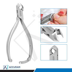 Accuram Coupe-ongles en forme de lune, pince à cuticules, coupe-ongles en acier inoxydable avec verrouillage arrière, outil de podologie pour ongles épais, manucure et pédicure - Product Image 3