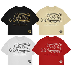 Camisetas Casuales de Alta Calidad con Estampado DTG Personalizado, Logotipo, Algodón Grueso, Lavado Ácido, Estilo Vintage, para Hombre - Product Image 5