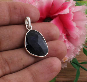 Collier pendentif en onyx noir, argent sterling 925, charme vintage en pierre précieuse, serti clos, fait main, bijoux rétro unisexe - Product Image 4