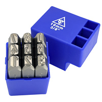 Set di punzoni numerici tedeschi da 10 mm 0-9 (9 pezzi) 6 come 9 DIN 1451 Cr-V 6150 HRC 58-62 Punta temprata per incisione OEM/ODM Taiwan