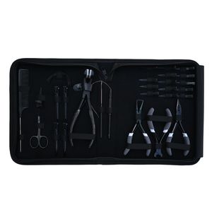 Hair Extension Tools Kit Microbeads Crimping Remover Tape In Plier Keratin Bond <b>Cutter</b> Hook Loop Comb Needle Scissor Finger Clip - Product Image 1