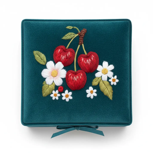 Embroidered Floral Jewelry <b>Box</b> Rectangle <b>Vintage</b> Style Lids for Jewellery Storage - Product Image 6