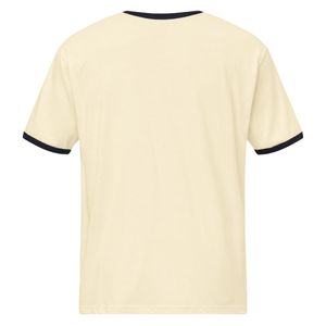 T-shirt unisexe Dad à col ras du cou, bleu marine nuit contrastant, style rétro décontracté et doux pour le quotidien - Product Image 2