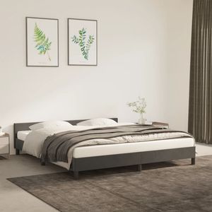 Dark Gray <b>King</b> Velvet <b>Bed</b> Frame Without <b>Mattress</b> Up-Holstered Product - Product Image 1