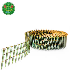 Clavos de alambre para paletas de alta calidad, 1-1/4 pulgadas, 14000 unidades, 15-16 grados, acero con recubrimiento amarillo, tipo anillo, diámetro de cabeza de 1.9 pulgadas - Product Image 4