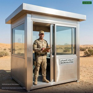 Cabine de sécurité préfabriquée, poste de garde renforcé en acier pour le contrôle des frontières, caserne de garde - Product Image 1