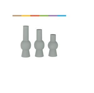 Trio de vases à fleurs gris mat abstrait |   Centre de table de style Bauhaus |   Ensemble de vases géométriques cylindriques minimalistes pour herbe de la pampa - Product Image 1
