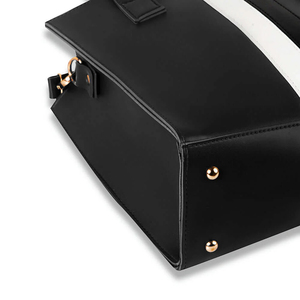Sac à main pour femme en cuir véritable noir de qualité supérieure, durable, spacieux, avec une pochette pratique et un portefeuille élégant - Product Image 5