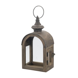 Portavelas de madera de teca artesanal Aqdus Saleem con chimenea de vidrio TK-LAN20 Venta al por mayor India - Product Image 4