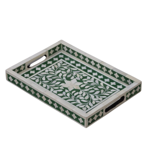 Bandeja de Hueso Natural con Incrustaciones, Diseño Bosque, Bandeja para Servir Hecha a Mano con Incrustaciones de Hueso - Product Image 2