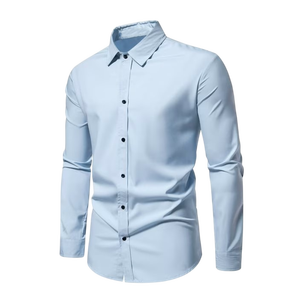 Camisa de Vestir Negra para Hombre, Corte Entallado, Manga Larga, con Botones, Formal, Informal de Negocios, para Oficina, Boda, Fiesta, Premium, Elegante, Cómoda, 100% - Product Image 4