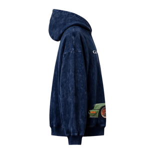 Sweat à capuche décontracté en coton, effet délavé, manches longues, poignets et ourlet côtelés, style gothique, service OEM - Product Image 4