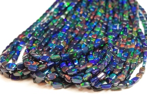 Atractivas Cuentas de Ópalo Negro Etíope en Forma de Cojín, Gema de Ópalo Negro Welo Fire, Pulido Liso, Tamaño 3.5-8mm - Product Image 4