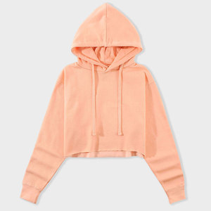 Hoodies courts pour femmes, design personnalisé, usage extérieur, couleur unie, confortables - Product Image 1