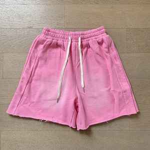 Pantalones Cortos de Algodón para Hombre, Estilo Vintage, con Efecto Desgastado por el Sol, con Borde sin Rematar, Lavado Ácido, Estilo Urbano, con Cordón Grueso y Parche Aplicado - Product Image 2