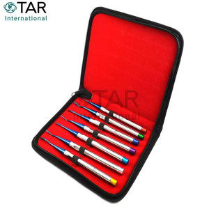 Kit de 7 instruments chirurgicaux de luxe pour extraction d'implants, avec élévateur de racine PDL et revêtement en titane, et plateau de stérilisation - Product Image 3
