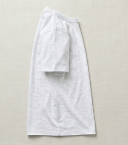 T-shirt blanc à manches courtes pour homme, coupe classique, couleur unie, décontracté, col rond, jersey tricoté en coton - Product Image 4