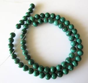 ลูกปัดมาลาไคต์ทรงกลมธรรมชาติ ขายส่งสำหรับทำเครื่องประดับ คุณภาพสูง - Product Image 1