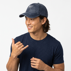 Unisex Baseball Cap 6-Panel <b>Navy</b> Blue Embroidered Shaka Logo Adjustable Back Closure Casual Style Adult <b>Hat</b> - Product Image 6