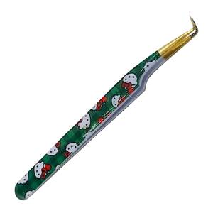 Pinzas para Pestañas Morje Quirúrgicas de Acero Inoxidable con Patrón Verde, Punta Dentada de Precisión, Longitud de 10 mm - Product Image 5