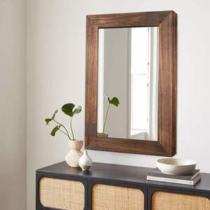 Espejo de Pared de Madera para Baño, Sobre el Lavabo, Estilo Rústico, con Marco de Madera, para Decoración de Sala de Estar - Product Image 3