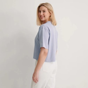 Camiseta de Manga Corta para Mujer, Diseño Profesional, Estilo Casual, Corte Holgado, Transpirable, Mezcla de Algodón y Poliéster, Nueva Colección de Verano - Product Image 4