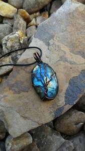 สร้อยคอจี้โอปอลต้นไม้แห่งชีวิตทำจากหินคริสตัลธรรมชาติของขวัญแปลกใหม่ - Product Image 3