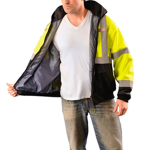 New Arrival Reflective Safety Winter Bomber <b>Jacket</b> Stand Collar Front <b>Workers</b> OEM ODM Service Waterproof Canvas Work Wear Men - Product Image 6