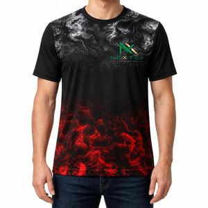 T-shirt personnalisé pour homme à séchage rapide avec imprimé feu et fumée, vêtement de sport d'été respirant en polyester, tee-shirt graphique par sublimation - Product Image 1