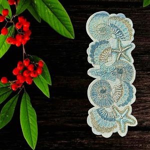 Camino de Mesa Bordado Estilo Bohemio con Diseño de Conchas y Estrellas de Mar para Decoración del Hogar - Product Image 2