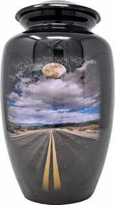 Urne funéraire artisanale en métal pour cendres humaines, 220 pouces cubes, vase de table personnalisé, OEM - Product Image 2