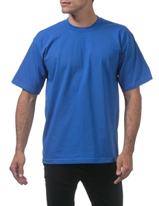 เสื้อยืดแขนสั้นผู้ชายสีน้ำเงินรอยัล ผ้าฝ้าย ทรงปกติ คอกลม สไตล์ลำลอง สีพื้น ระบายอากาศได้ดี ผ้าเจอร์ซีย์ถัก ลายพิมพ์ด้านหน้า - Product Image 4