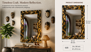 Resin <b>Wall</b> <b>Mirror</b> <b>Rectangle</b> Design Decorative <b>Mirror</b> <b>for</b> Bathroom Bedroom Living Room Modern | Stylish <b>Wall</b> Mounted Home 36 Inch - Product Image 6