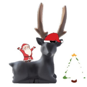 Ciseaux décoratifs en verre faits à la main avec motifs animaliers (cerf noir), directement de l'usine de Taïwan, cadeaux fantaisie pour le Nouvel An, article décoratif personnalisé spécial - Product Image 5