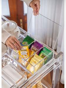 Dispensador de Acrílico Transparente Apilable para Toppings de Dulces con Soporte para Cuchara, Contenedor de Postres, Recipientes para Dulces - Product Image 5