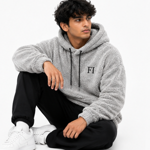Sweat-shirts en molleton de coton brodés sur mesure pour hommes, texture douce, pull-over Sherpa, épaules tombantes, streetwear chaud, vente en gros B2B USA - Product Image 3