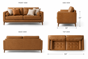 High End Mid Century Modern 2 Seater <b>Sofa</b> Elegant Minimalist Loveseat for Cozy Living Room Comfort Furniture for <b>Small</b> Spaces - Product Image 4