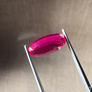 Rubis de laboratoire 3,09 CT, taille Moval, rouge vif, pierre précieuse en vrac pour bague, pendentif et bijoux fins - Product Image 2