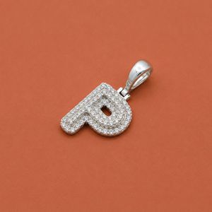 Pendentif personnalisé lettre P en argent 925 avec diamant Moissanite, style quotidien, personnalité affirmée - Product Image 2