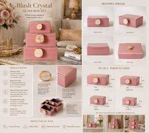 Caja de Almacenamiento Decorativa de Lujo en Cristal Rosa Intenso con Perilla de Libélula, Organizador de Joyas Premium, Cajas Decorativas para el Hogar Lacadas - Product Image 2