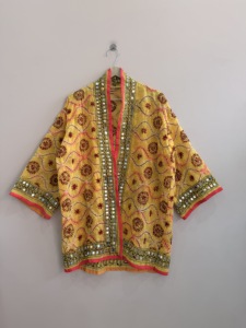 Phulkari Embroidered Handmade Viscose Georgette Luxury Robe <b>Jacket</b> for Women Festival Wear Breathable - Product Image 3