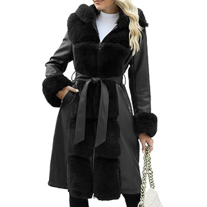 Adult Size Outdoor Wear Women Leather Trench Coat Online Best Selling Women Leather Trench Coat For Sale - Product Image 1