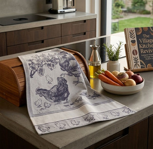 Serviettes de cuisine en coton jacquard écologiques, séchage rapide, logo personnalisé, taille sur mesure pour hôtels, clubs et restaurants, usage domestique - Product Image 2