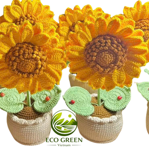 Plantes en pot au crochet faites à la main en gros, fleurs en fil, mini-plantes artificielles décoratives pour chambre, salon, bureau – Vente en gros - Product Image 6