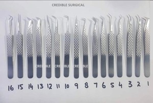 Pinzas de extensión de pestañas de volumen de acero inoxidable con logotipo personalizado Pinzas de pestañas personalizadas con punta puntiaguda listas para enviar - Product Image 6