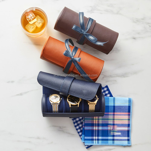 Protected at <strong>Home</strong> or <strong>Away</strong> Designed to Fit Three <strong>Watches</strong> on a Padded Removable Cushion <strong>Watch</strong> Storage Bag Leather <strong>Watch</strong> Roll - Product Image 4