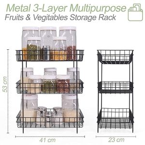 Estante de Almacenamiento de Especias de Tres Niveles, Tipo Vertical, Organizador de Cocina Minimalista para Especias y Frascos - Product Image 3